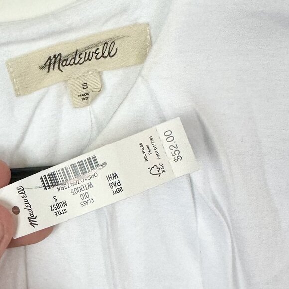 NWT Madewell White Sleeveless Bubble Fashion Top - Small - Picture 4 of 16